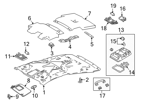 2019 Toyota Prius Prime Lamp Sub-Assembly, Map Diagram for 81208-47070-B0