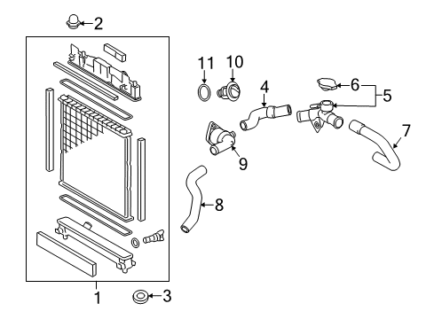 2012 Scion iQ Radiator & Components Diagram