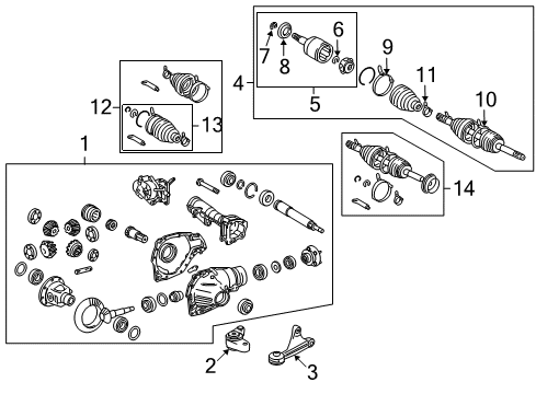 2009 Toyota Land Cruiser Carrier & Front Axles Diagram