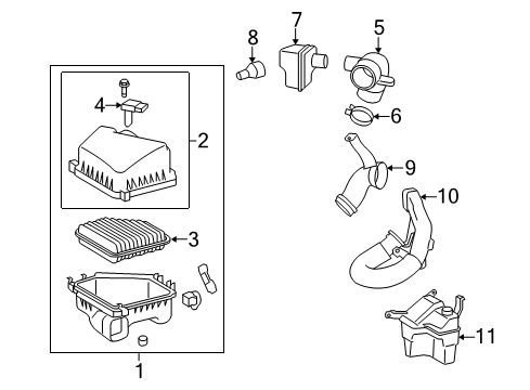 2012 Toyota Matrix Cleaner Assembly, Air W Diagram for 17700-0H162