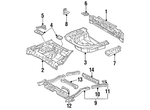 1996 Toyota Camry Bracket, Rear Seat Hinge, Center Diagram for 58245-06010