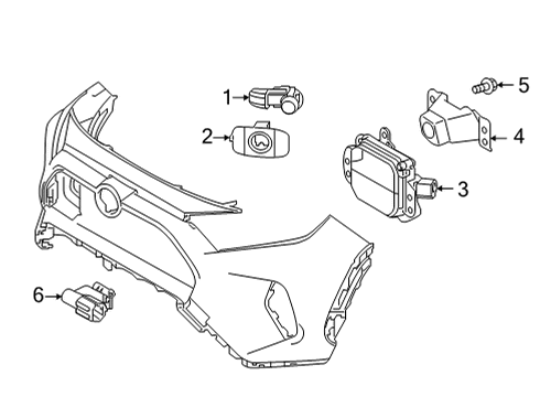 2022 Toyota RAV4 Electrical Components - Front Bumper Diagram 1 - Thumbnail