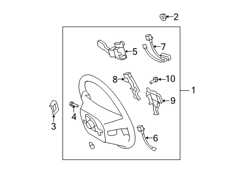 2007 Toyota Tundra Cover, Steering Wheel, Lower Diagram for 45186-0C040-C0