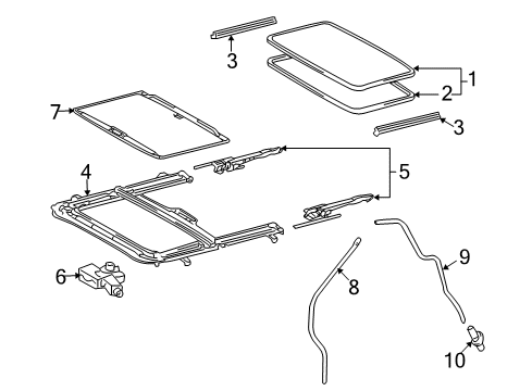 2005 Scion xA Sunroof, Body Diagram