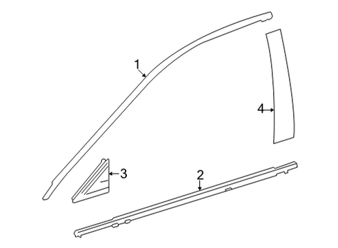 2023 Toyota Mirai Exterior Trim - Front Door Diagram