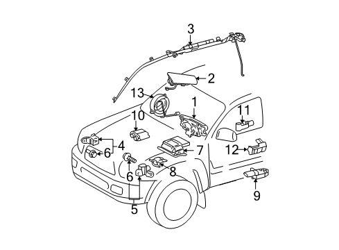 2006 Toyota Tundra Switch, Curtain Airbag Cutoff Diagram for 84415-0C010