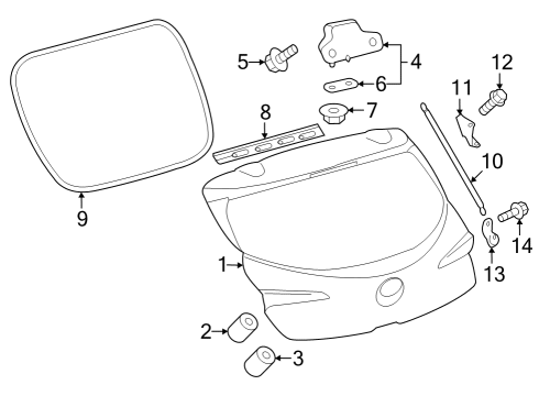 2023 Toyota GR Corolla Gate & Hardware Diagram