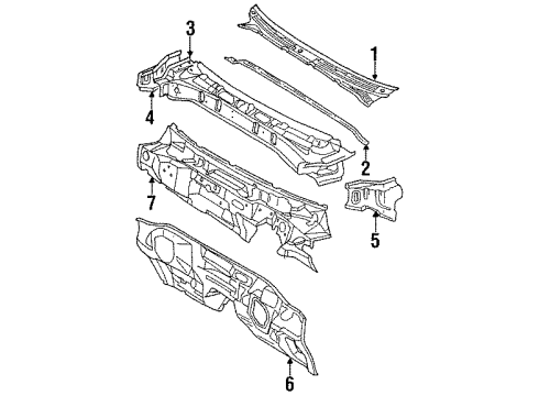 1993 Toyota T100 Dash Panel Diagram for 55111-34020