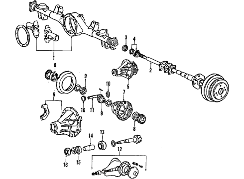 1987 Toyota Supra Rear Axle Shafts & Differential Diagram 1 - Thumbnail