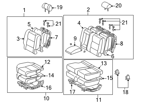 2003 Toyota Sequoia Cushion Assembly, Rear Seat, LH Diagram for 71470-0C050-B0