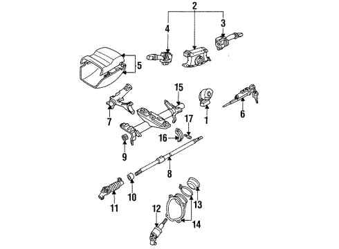 1995 Toyota Celica Steering Column & Shroud, Switches & Levers Diagram 1 - Thumbnail