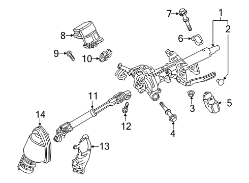 2020 Toyota Corolla Column Sub-Assembly, ELE Diagram for 4520A-12190