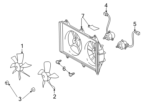 2004 Toyota Highlander Cooling System, Radiator, Water Pump, Cooling Fan Diagram