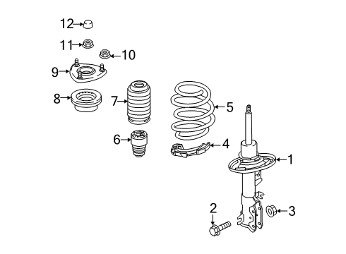 2020 Toyota Yaris Struts & Components - Front Diagram