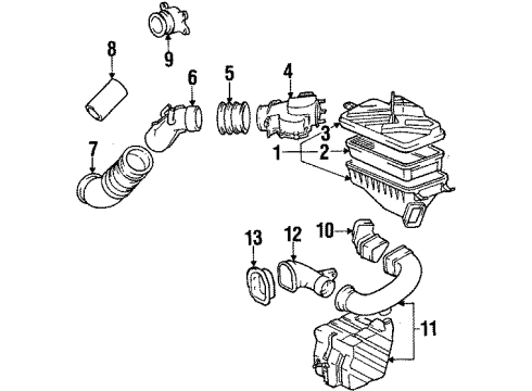 1989 Toyota Celica Hose, Air Cleaner Diagram for 17881-74130