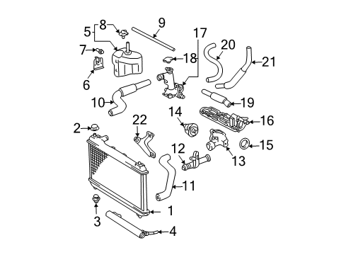 2005 Toyota Solara Hose, Radiator, Outlet Diagram for 16572-AA030