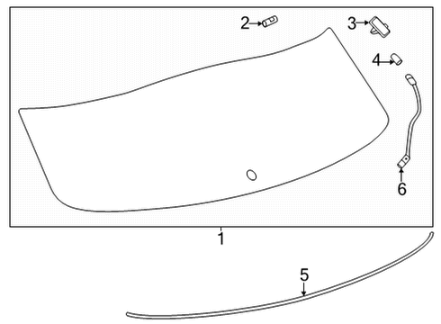 2023 Toyota Corolla Cross Glass - Lift Gate Diagram