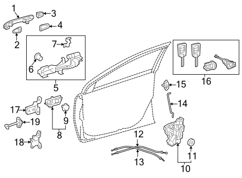 2023 Toyota GR Corolla HANDLE ASSY, FR DOOR Diagram for 69210-K0020-P2