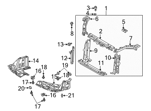 2002 Toyota Prius Brace Sub-Assy, Hood Lock Support Diagram for 53209-47010