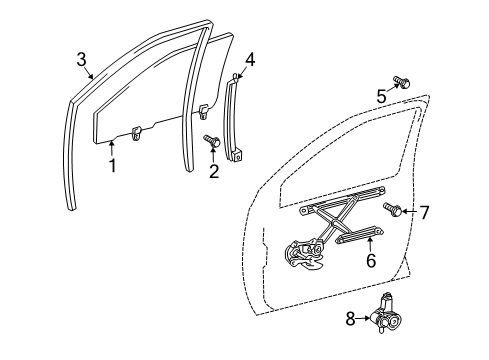 2004 Toyota Prius Front Door Diagram 1 - Thumbnail