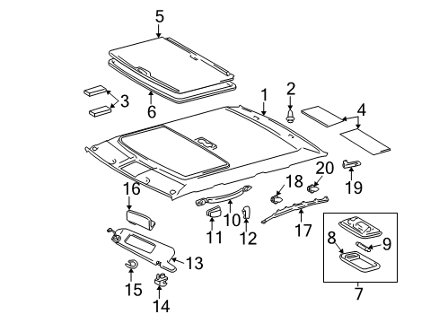 2005 Toyota Camry Moulding, Sun Roof Opening Trim Diagram for 63318-AA020-B0