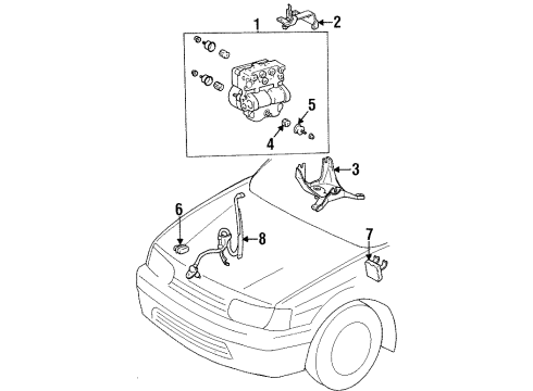 1996 Toyota Paseo Cushion, Brake Actuator Bolt Diagram for 44546-16010