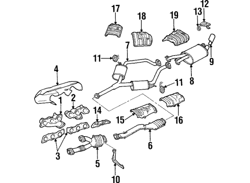 1994 Toyota Supra Exhaust Components Diagram 2 - Thumbnail