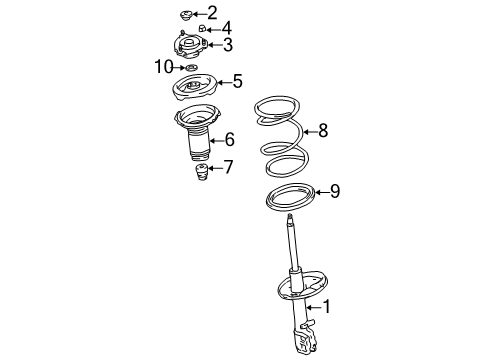 2001 Toyota RAV4 Struts & Components - Front Diagram