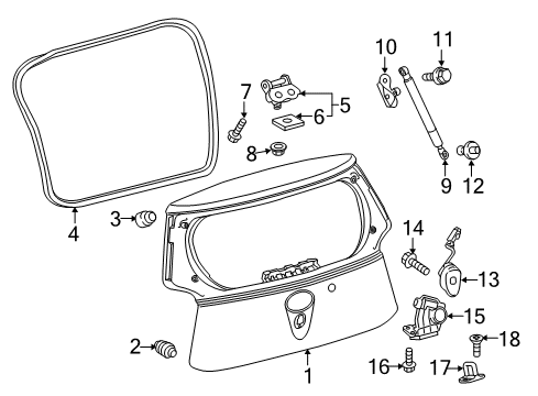 2014 Scion iQ Lock Assembly Bolt Diagram for 90119-06297