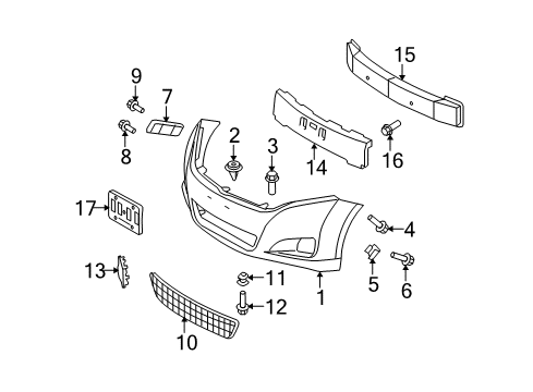 2010 Toyota Venza Front Bumper Diagram