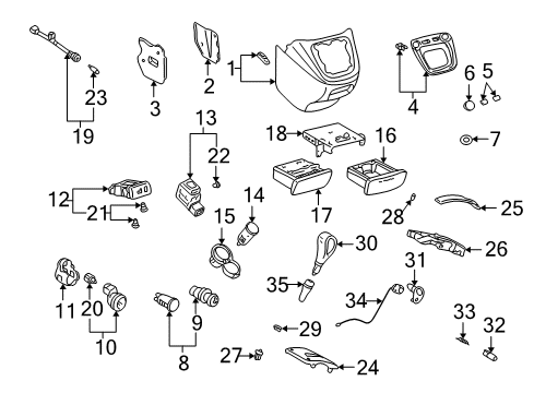 2001 Toyota Highlander Knob, Shift Lever BLACK Diagram for 33542-48030-C0