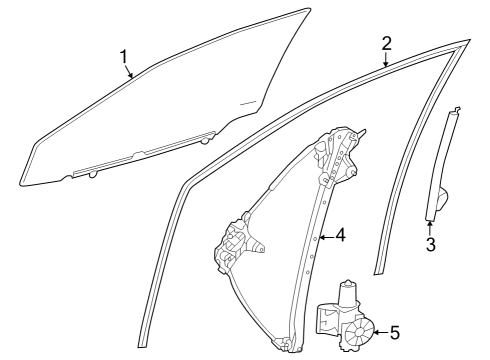 2023 Toyota Crown RUN, FR DOOR GLASS Diagram for 68151-30411