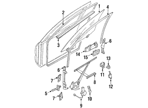 1992 Toyota Corolla Door & Components Diagram 2 - Thumbnail