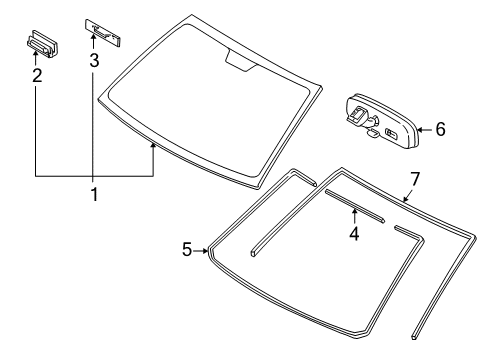 2009 Scion xD Windshield Glass, Reveal Moldings Diagram