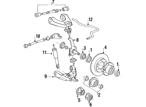 1986 Toyota Pickup Front Suspension, Control Arm Diagram 5 - Thumbnail