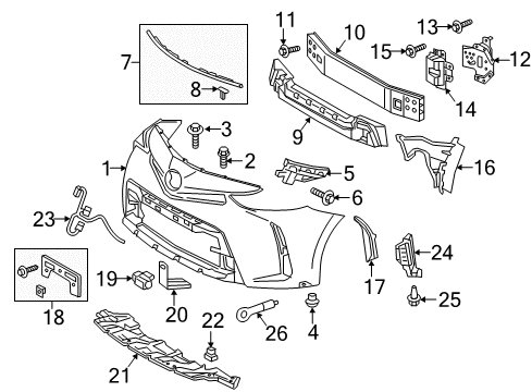 2015 Toyota Prius V Front Bumper Diagram