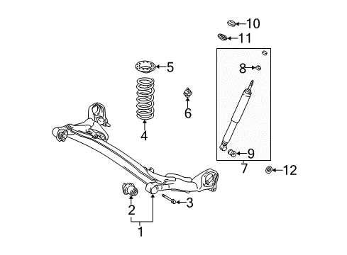 2000 Toyota Sienna Shock Absorber Assembly Rear Right Diagram for 48531-A9014