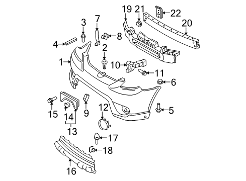 2007 Toyota Matrix Front Bumper Diagram