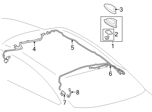 2023 Toyota Crown Antenna Assembly, Amplifier Diagram for 86300-62040