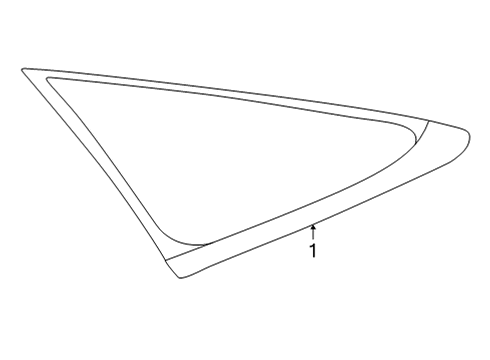 2022 Toyota Mirai Quarter Glass, Driver Side Diagram for 62720-62031