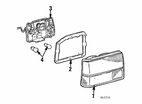 1986 Toyota Corolla Socket & Wire Sub-Assy, Rear Combination Lamp, LH Diagram for 81565-12870