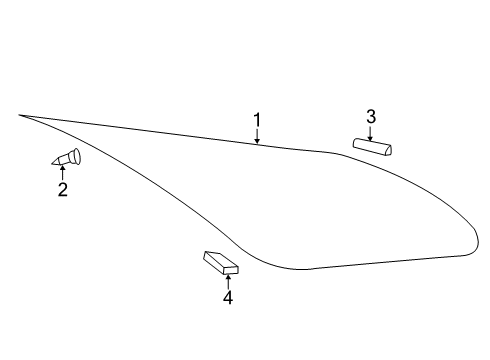 2021 Toyota GR Supra STOPPER, Windshield Diagram for 56116-WAA01