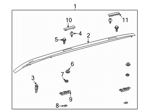 2023 Toyota Highlander Luggage Carrier Diagram 1 - Thumbnail