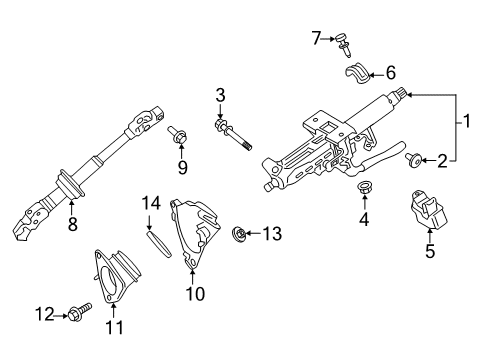 2021 Toyota RAV4 Column Assembly, STEERIN Diagram for 45250-42440