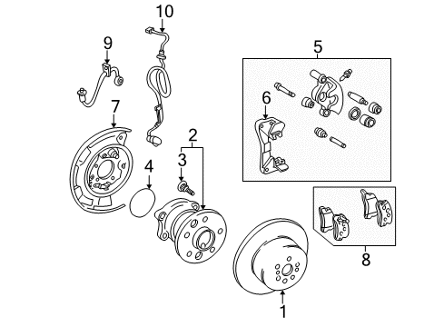 2003 Toyota Solara Rear Brakes Diagram 1 - Thumbnail