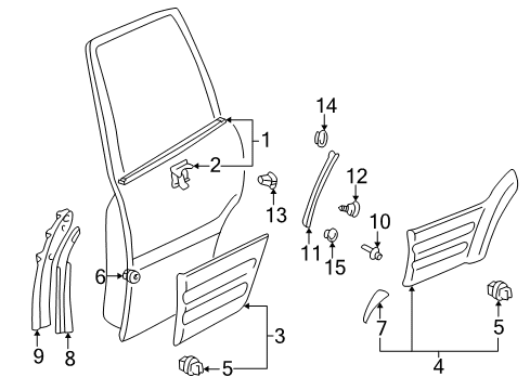 1998 Toyota RAV4 Retainer, Quarter Opening, LH Diagram for 75869-42010