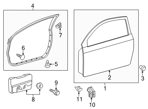 2011 Scion tC WEATHERSTRIP, Front Door Diagram for 67861-21070