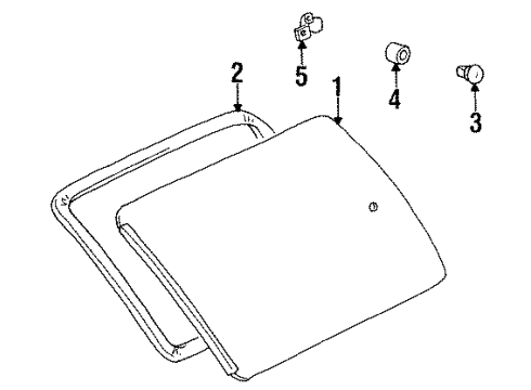 1993 Toyota Previa Side Panel - Glass & Hardware Diagram