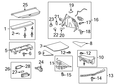 2009 Toyota Venza Panel Assembly, Deck Trim Diagram for 64740-0T011-B0