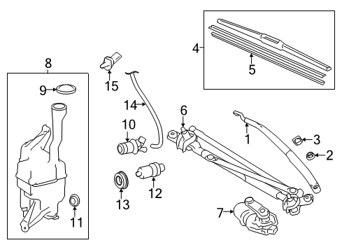 2015 Toyota Avalon Wiper & Washer Components Diagram 1 - Thumbnail